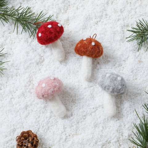 Colgante de Seta de Fieltro de Lana Hecho a Mano Mota Adorno para Árbol de Navidad para Decoración del Hogar Fiesta Regalo