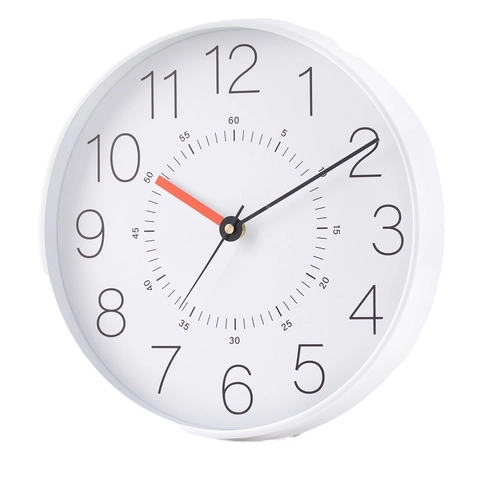 Moderne Stille Wanduhr Rund Quarz Nicht Tickend Batteriebetrieben ABS Kunststoff Glas Spiegel Leicht Lesbare Ziffern