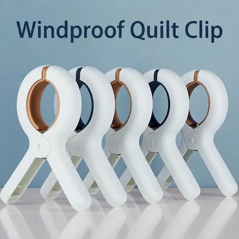 Windproof Quilt Clips Plastic Laundry Pegs With Soft Non Slip Pads For Blankets Comforters Towels Drying Strong Grip No Mark