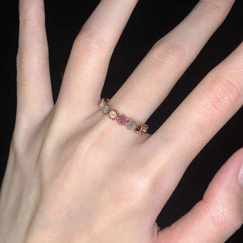 Niche Design Multicolor Rainbow Zirconia Adjustable Open Ring For Women Elegant Electroplated High-end Finger Jewelry Daily Dating Gift