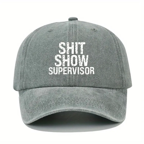 Casquette De Baseball Shit Show Supervisor Coton Lavé Distressed Rétro Ajustable Dad Hat Protection Solaire Unisexe