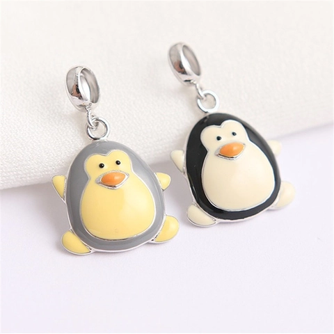 Ciondolo Pinguino Pesce Tropicale Oceano Argento Sterling 925 Smalto Animale Charm Gioielli Per Donne
