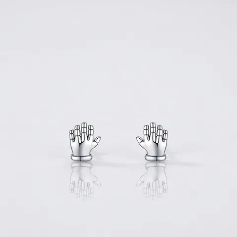 Orecchini A Lobo Mini Palmo Della Mano Argento Sterling 925 Gioielli Lucidati Minimalisti Regalo Per Donne Ragazze