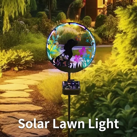 Solar Garden Stake Lights Metal Animal Silhouette LED Outdoor Lawn Yard Pathway Landscape Waterproof Decor