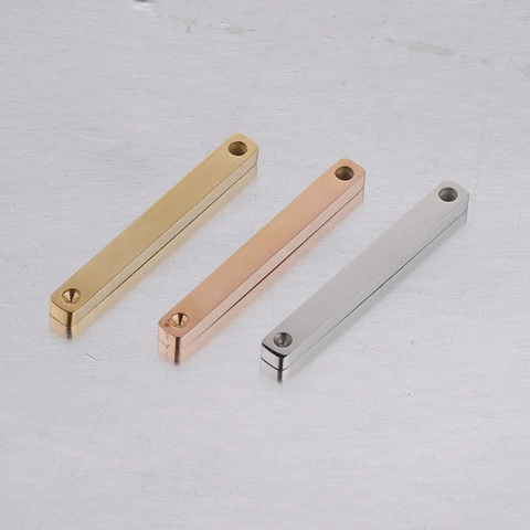 Rectangular Long Bar Pendant Connector 304 Stainless Steel Polished Blank DIY Jewelry Making Findings Components Accessories