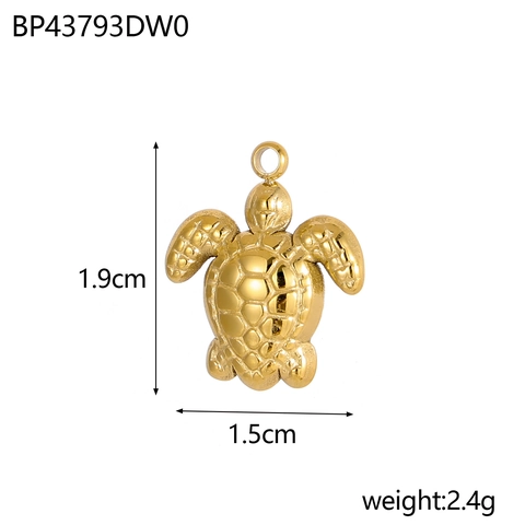 Ocean Theme Stainless Steel Charms Gold Plated Turtle Whale Tail Shell Pendants For DIY Jewelry Making Fashion Women