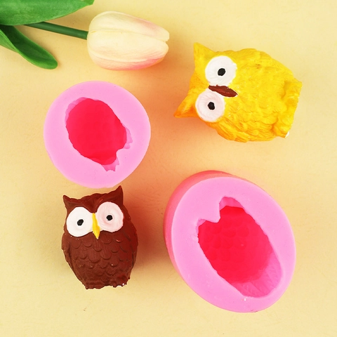 Owl Shape 3D Silicone Mold For Handmade Soap Gypsum Resin DIY Crafting Chocolate Cake Baking Tool