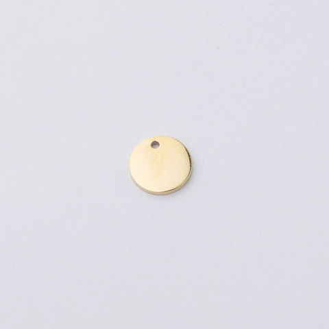 Mirror Polished Round Disc Charms 304 Stainless Steel 18K Gold Plated Single Hole Pendants For DIY Jewelry Making Minimalist