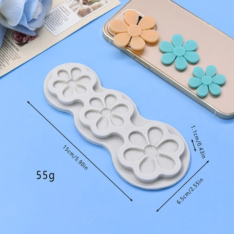 Molde De Silicona De Flor De 6 Pétalos 3 Cavidades Repostería DIY Fondant Decoración De Pasteles Hecho A Mano Herramienta De Cocina