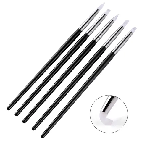 Nail Art Siliconen Pennen Snijden Reliëf Beeldhouwen Gereedschap Zacht Flexibel Siliconen Metaal Plastic DIY Manicure