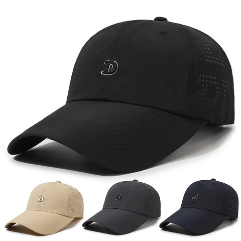 Baseball Kappe Schnelltrocknendes Polyester Atmungsaktive Sonnenhut Outdoor Sport Laser Perforiert Buchstabe D Verstellbar
