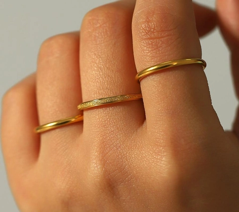 Anelli In Acciaio Inossidabile Minimalisti Fasce Multicolore Intrecciate Finitura Lucida Opaca Gioielli Di Moda Donne Uomini