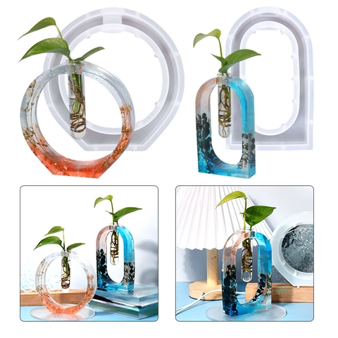 DIY Καλούπι Σιλικόνης Για Υδροπονικό Βάζο Εργαλείο Χύτευσης Εποξικής Ρητίνης Με Δοκιμαστικούς Σωλήνες PC Για Διακόσμηση