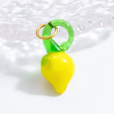 Handmade Fruit Charms Pendants For DIY Jewelry Making Stainless Steel Glass Cute Strawberry Pineapple Cherry Mushroom Accessories