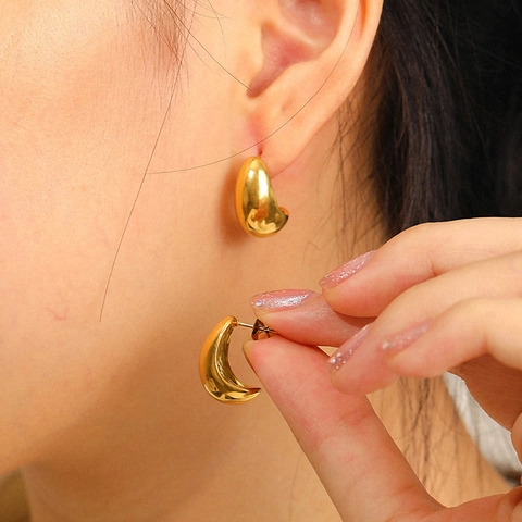 Minimalista Acciaio Inossidabile Goccia Orecchini Per Donna Oro Argento Galvanizzato Geometrico Goccia d'Acqua Orecchini Gioielli