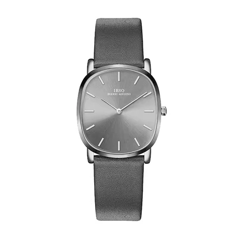 Men Quartz Watch Ultra Thin Alloy Case Genuine Leather Strap Oval Cushion Dial Stainless Steel Buckle Business Casual