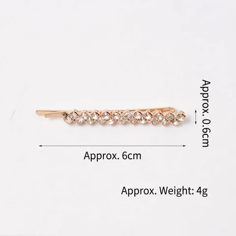 Pasador De Aleación De Zinc Con Diamantes De Imitación Elegante Horquilla Para El Pelo Accesorio Brillante Para Mujeres