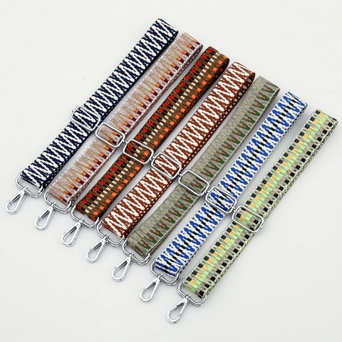 Ethnic Woven Bag Strap Replacement Wide Adjustable Shoulder Strap For Women Purses Handbags Geometric Pattern Vintage Style