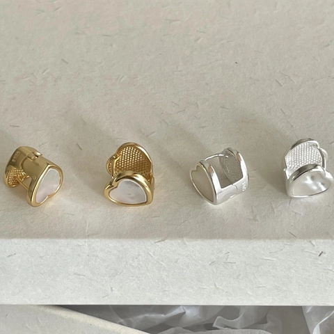 Herz Ohrringe Mit 925 Sterling Silber Ohrstecker Perlmutt Inlay Minimalistisch Elegant Schmuck Für Frauen