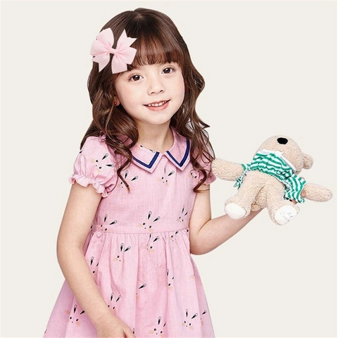 Girls Grosgrain Ribbon Bow Hair Clip Swallowtail V Shape Alligator Clip Handmade Princess Headwear