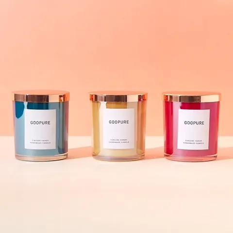 Scented Candle Glass Jar With Metal Lid Handmade Aromatherapy Luxury Electroplated Decorative Home Fragrance