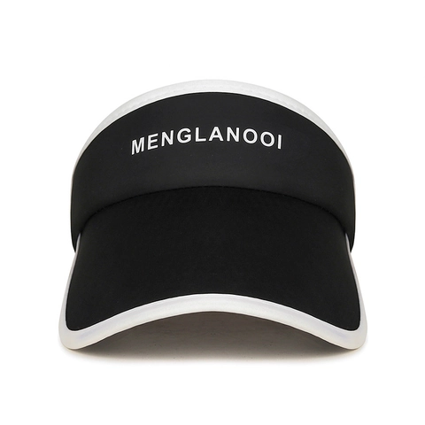 Women Sun Visor Hat Wide Brim Ice Satin Breathable UV Protection Outdoor Sports Adjustable Empty Top Letter Print