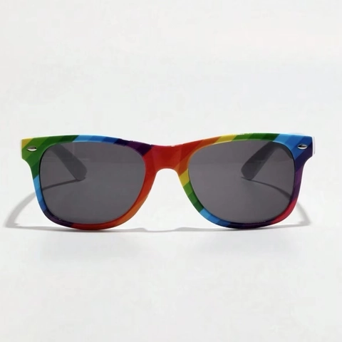 Rainbow Striped Sunglasses PC Frame UV Protection Wayfarer Fashion Eyewear For Men Women Outdoor Party