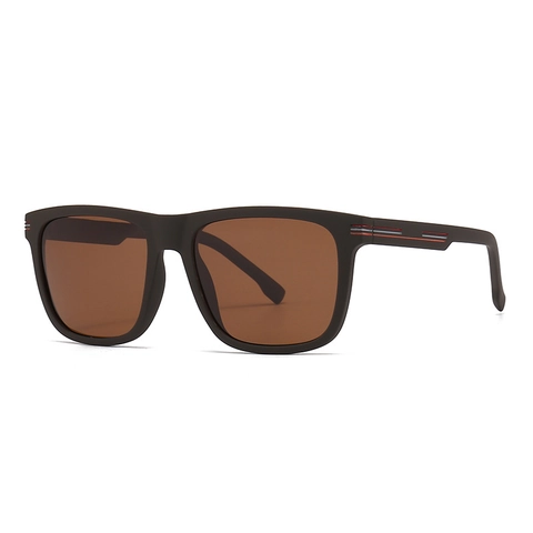 Men Sunglasses TR90 Matte Square Polarized PC Lenses UV400 Protection Classic Driving Eyewear Fashion Stripes Design