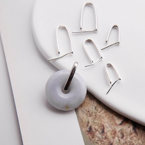S925 Sterling Silber Anhänger Schlaufen Clip Verschluss Verbinder Für DIY Schmuckherstellung Jade Kristall Halsketten