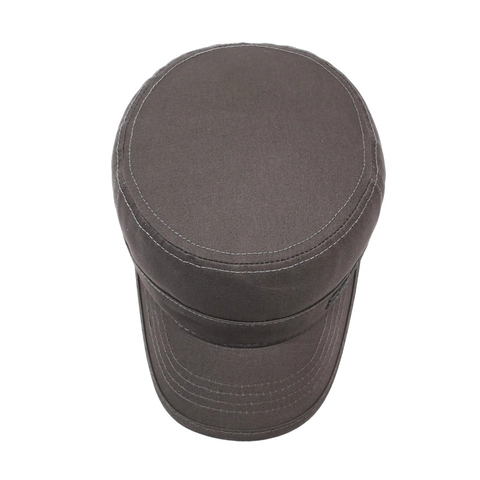 Men Cotton Cadet Hat Adjustable Flat Top Military Cap Outdoor Sports Sunshade Casual Solid Color Spirit Embroidery
