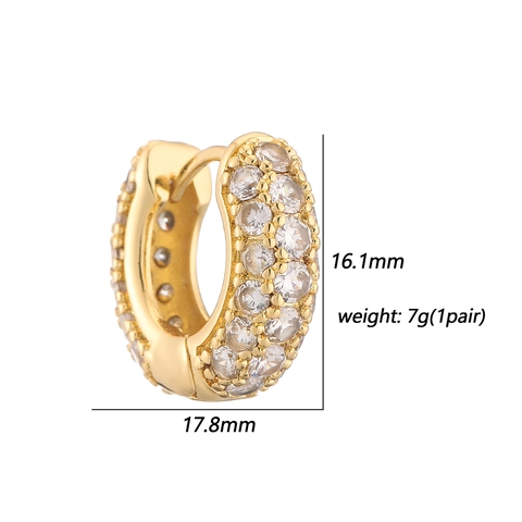 Luxury Copper Round Hoop Earrings With Colorful Zirconia Inlaid Gold Silver Plated Huggie Earrings For Women Daily Party Jewelry
