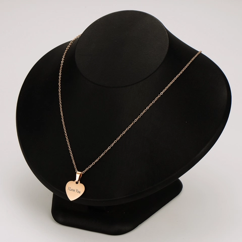 Heart Pendant Necklace 304 Stainless Steel 18K Gold Plated Engraved Mom I Love You Mothers Day Gift Fashion For Women