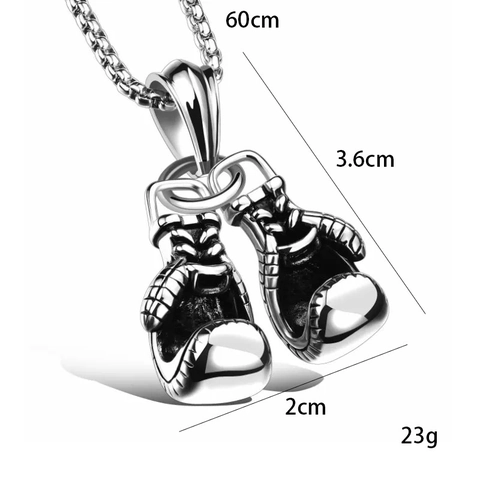 Collar Con Colgante De Guantes De Boxeo Aleación Acero Inoxidable Punk Fitness Deporte Joyería Para Hombres Mujeres