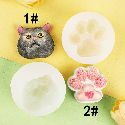 Diy Silikonform Katzenkopf Pfote Form Für Harz Aromatherapie Gips Kerze Schokolade Fondant 3D Süße Cartoon Handarbeit
