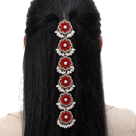 Bohemian Hair Chain Headpiece Alloy Rhinestone Tassel Exotic Ethnic Indian Style Vintage Wedding Hair Jewelry For Women