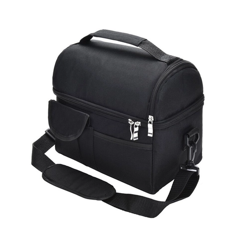 Double Layer Insulated Lunch Bag Oxford Cloth Thermal Cooler Portable Waterproof For Picnic And Breast Milk Storage