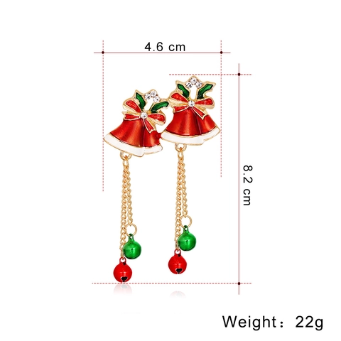 Broche De Campana De Navidad Aleación Esmalte Lazo Rhinestone Accesorios De Ropa De Fiesta Festiva Para Mujeres