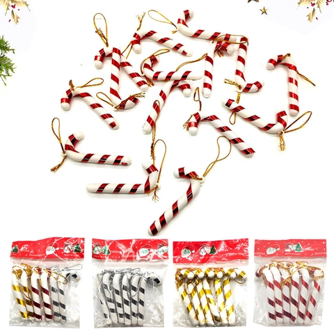 Christmas Candy Cane Hanging Ornaments Plastic Striped Spiral For Holiday Tree Party Decoration Festive