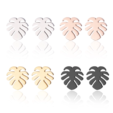 Stainless Steel Stud Earrings Minimalist Cute Dinosaur Christmas Tree Deer Snowflake Heart Mountain Skull Eye Leaf Fashion For Women