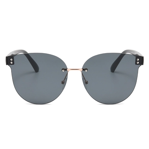 Rimless Oversized Cat Eye Sunglasses For Women Men Fashion UV400 Protection PC Frame AC Lens Metal Bridge Eyewear