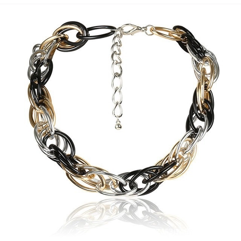 Klobige Gliederkette Übertriebene Panzerkette Texturierte Aluminium Acryl Schmuck Für Damen Mode Statement