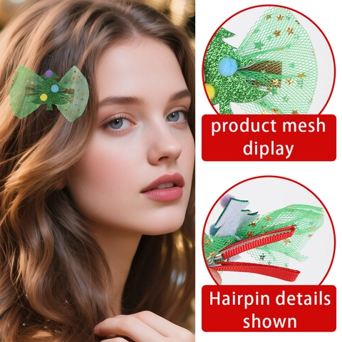 Fermagli per Capelli di Natale Corna di Renna Fiocco Fiocco di Neve Forcine Accessori per Capelli Festivi per Bambini Ragazze Donne