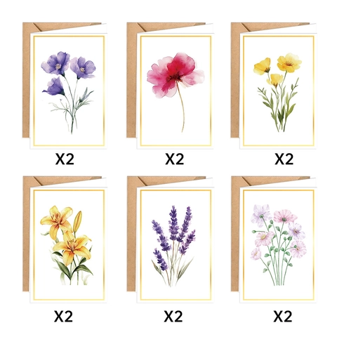 Vintage Aquarell Blumen Grußkarten Mit Umschlägen Für Hochzeit Geburtstag Party Sortierte Florale Karton Schreibwaren