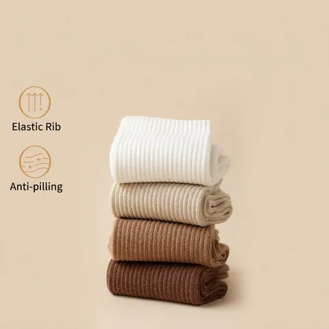 Herren Crew Socken Gekämmte Baumwolle Rippstrick Atmungsaktiv Geruchshemmend Einfarbig Wadenhoch Lässig Täglich Komfort