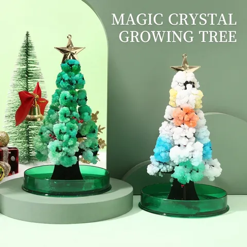 Albero Di Natale Magico Crescita Cristalli Giocattolo Educativo DIY Albero Di Carta Decorazione Natalizia Per Bambini