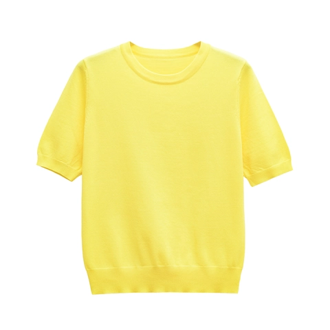 Γυναικείο Casual Πλεκτό T-Shirt με Κοντό Μανίκι Μινιμαλιστική Στρογγυλή Λαιμόκοψη Μονόχρωμο Καλοκαιρινό Τοπ