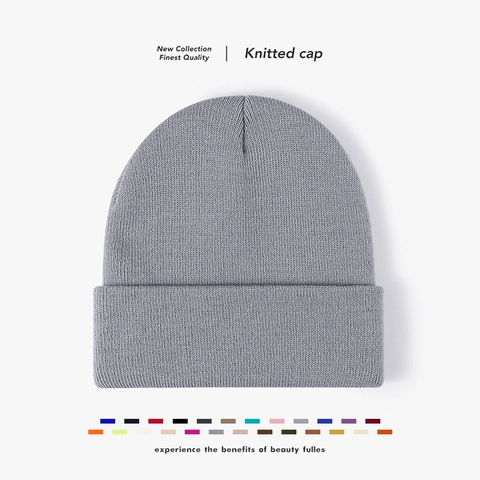 Winter Beanie Knitted Hat Warm Thick Acrylic Cuffed Ribbed Cap Unisex Outdoor Minimalist Solid Color Cold Weather Gear