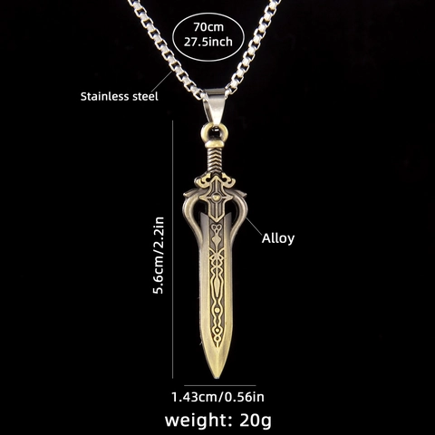 Zwaard Hanger Ketting Legering Dolk Met Roestvrijstalen Doos Ketting Retro Gothic Punk Stijl Voor Heren Dames Unisex