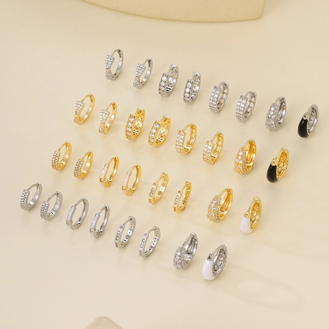 Elegant Metal Rhinestone Earring Hoop Buckle For DIY Jewelry Making Accessories Handcrafted Versatile Electroplated Finding