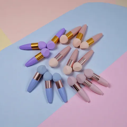 Paddenstoelkop Make-up Spons Borstel Handvat Hydrofiele Niet-Latex Beauty Blender Concealer Foundation Draagbare Tool
